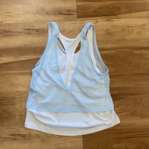 Blue mesh white work out top from addias - Picture 2 of 2